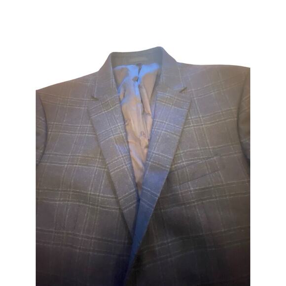 Jos A Bank 1905 Brrr Comfort Tailored Wool Blazer Navy Windowpane Men’s 44L - Picture 7 of 16